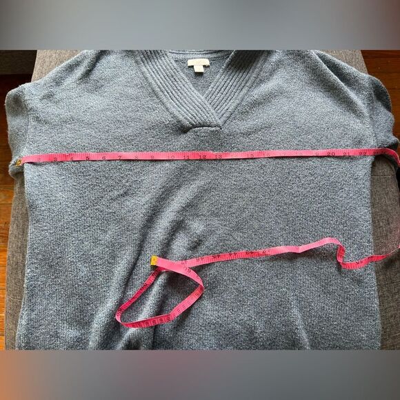 J.Jill || Women's Relaxed Marled V Neck Blue Sweater Indigo Size XL Long Sleeve - Picture 7 of 9